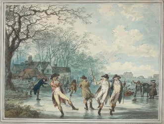 Skridskoåkare på Serpentine i Hyde Park. 1786