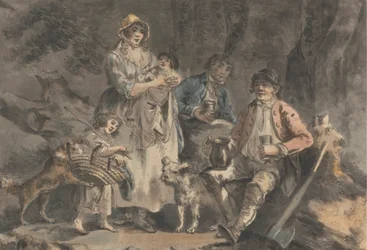Vedhuggare och hans familj