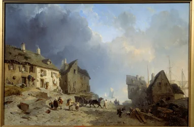Bär pallen i Dieppe-målning av Jules Hintz (1805-1862) 1850 Roanne Musee Joseph Dechelette