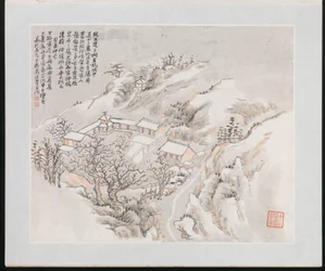 Ten Sites Associated with Ruan Yuan, daterad 1883 (album med tio målningar; bläck och färg på papper)