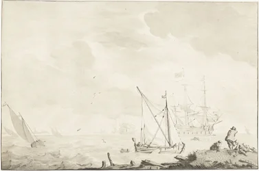 Krigsskepp på stranden