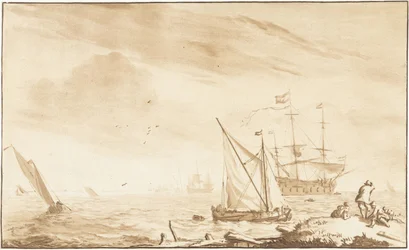 Krigsskepp på stranden