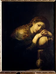 Den ångerfulla Madeleine. Målning av Jose de Ribera dit il Spagnoletto "" den spanska "" (1591-1652)