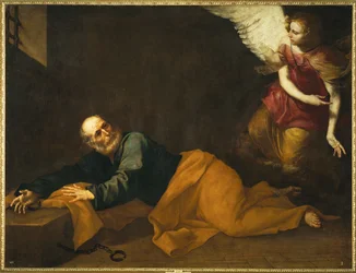 Sankt Petrus befriad av en ängel (målning på duk)
