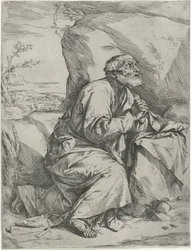 The Penitent Saint Peter, c.1621 (etsning med gravyr på lagt papper)