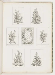 Prydnadsdesign med kräftmotiv, pl. 14 i Livre des Légumes (Serie av grönsaksprydnader) pl. i