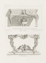 Table de Cabinet., 6:e plattan (Studie för ett bord), pl. 47 i Oeuvre