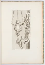Kyrklampa, tallrik 83, från Oeuvres de Juste-Aurèle Meissonnier (Verk av Juste-Aurèle Meissonnier)