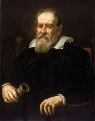 Porträtt av Galileo Galilei, känd som Galileo Galileo, italiensk astronom (1564-1642) Målning från Sustermans skola.