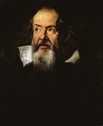 Porträtt av Galileo Galilei, italiensk astronom (olja på duk