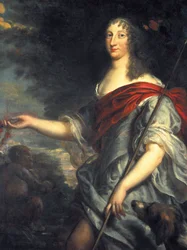 Porträtt av drottning Christine av Sverige som Diana (1626-1689)