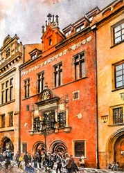 Historisk fasad i Prag