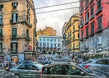 Akvarellkonst från Neapel, Italien (13)