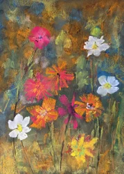 Färgglada ängsblommor