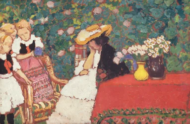 Kvinna med tre flickor, ca 1909