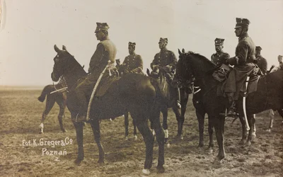 Album " Jack Bosio - War Campaign 1917-1920 ": Militärt uppdrag i Polen (Warszawa - Posen) mars-april 1919, ett hästbatteri i Posen (Poznan), 1919-04-03 (s/v foto)