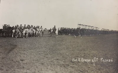 Album " Jack Bosio - War Campaign 1917-1920 ": Militärt uppdrag i Polen (Warszawa - Posen) mars-april 1919, ett hästbatteri i Posen (Poznan), 1919-04-03 (s/v foto)