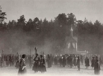 Påskprocession, Sarovklostret, Ryssland, 1903