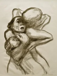 K. Kollwitz, döden griper en kvinna