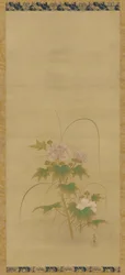 Hibiskus del av en uppsättning, Edo-period, mitten av 1600- och början av 1700-talet.