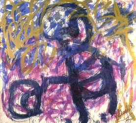 En abstrakt expressionistisk figur