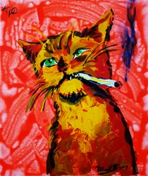 Den coola katten röker
