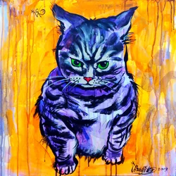 Den surmulna lila katten