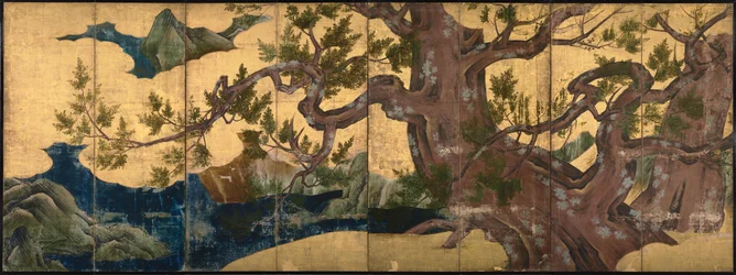 Cypress Tree Eight-vikt skärm, 1590