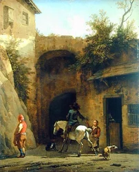 Framför värdshuset, 1658