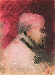 Porträtt av poeten Paul Verlaine (1844-1896) av Karel Hlavacek (1874-1898)