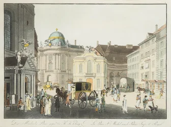 Saint Michael Square i Wien, tidigt 1800-tal..