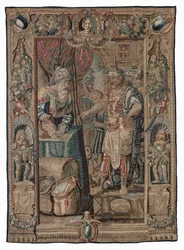 Antonius och Kleopatra (Antonius erövrar Pelusium); gobeläng, okänt datum (ull | blyerts)