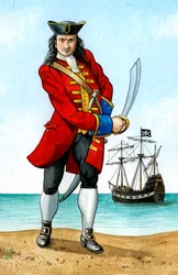 John Calico Jack Rackham, 1680-1720, engelsk piratkapten.