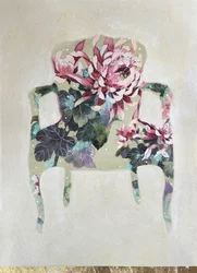 Elegant fåtölj med blommönster
