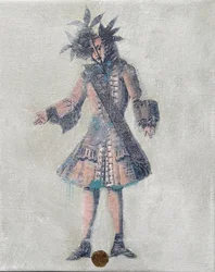 En fantasifull figur med lövkrona