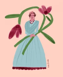 Färgglatt blommigt porträtt