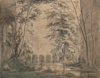 Översvämmade ruiner av ett kloster, ca. 1824.