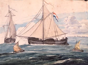 Kanonbåt nära Helvoet, Holland