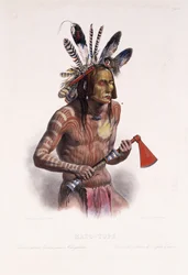 Mato-Tope, prydd med insignierna för hans krigiska gärningar, 1844
