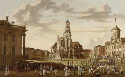 Gamla marknaden i Potsdam och kyrkan St. Nikolai