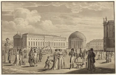 Berlin, Unter den Linden. Utsikt över operahuset och Sankt Hedvigs kyrka