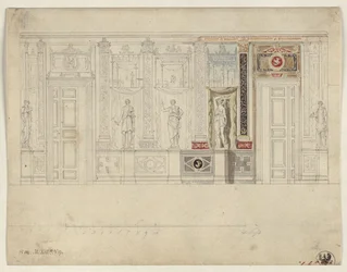 Berlin, Wilhelmstraße 102. Prins Albrecht av Preussens palats, utkast till den ovala matsalen