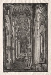 Interiör av St. Stephens Cathedral i Wien, ca. 1810.