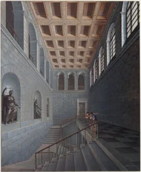 Köstritz. Slott. Vy över trapphuset