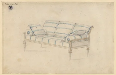 Potsdam-Sanssouci. Charlottenhofs slott. Soffa