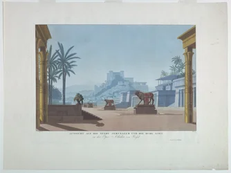 Scenografi: Jerusalem och Sions berg, för Athalia