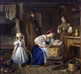 Våtsköterska besökte sitt sjuka barn par Wenig, Karl Bogdanovich (1830-1908)