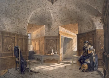Prison of King Erik XIV, son of Gustav I, at Gripsholm, pub. c1853-64.