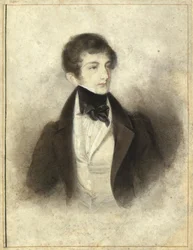 Porträtt av pianisten och kompositören Sigismund Thalberg 1812-1871, 1829.