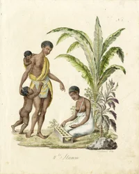 Afrikansk familj (tryck)